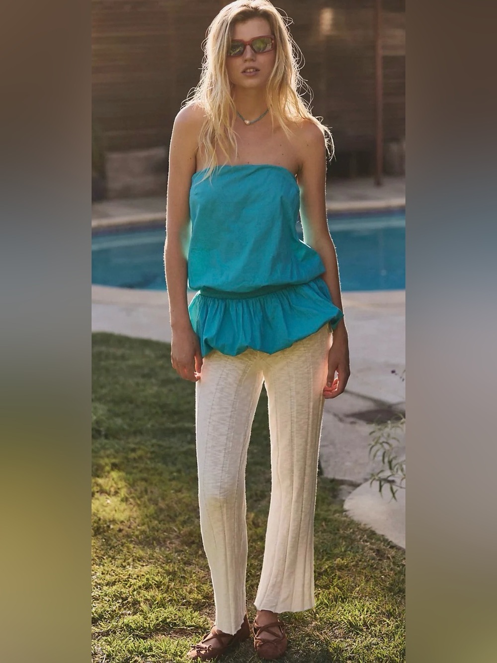 Free People Free Est Bea Bubble Tunic Top Scuba Sail Boho Festival M NWT - Picture 2 of 10